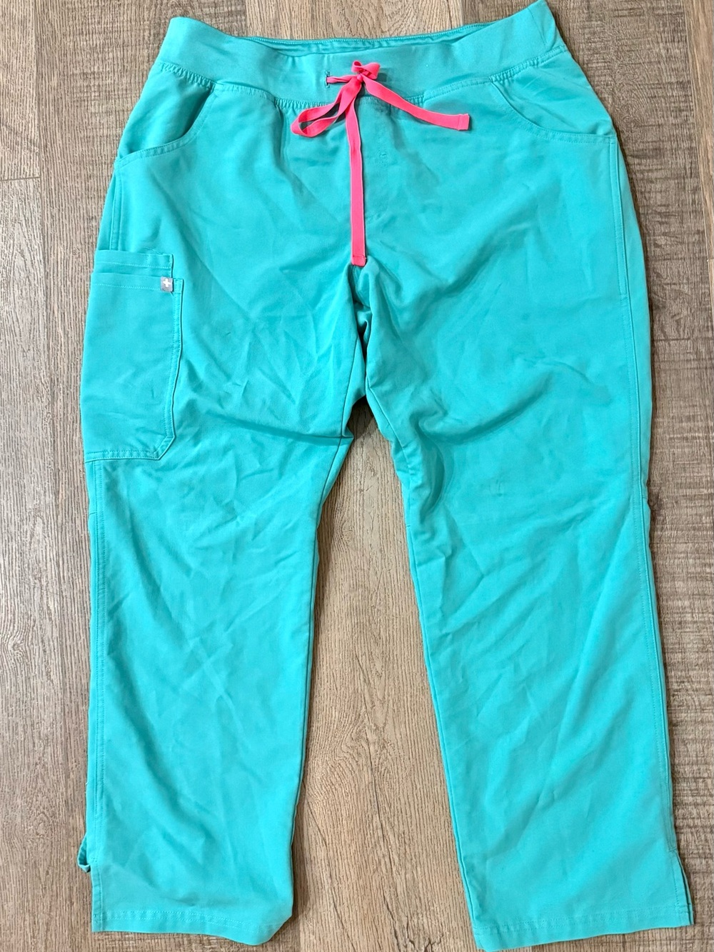 FIGS Technical Collection Scrub Pants Caribbean Blue Large Petite